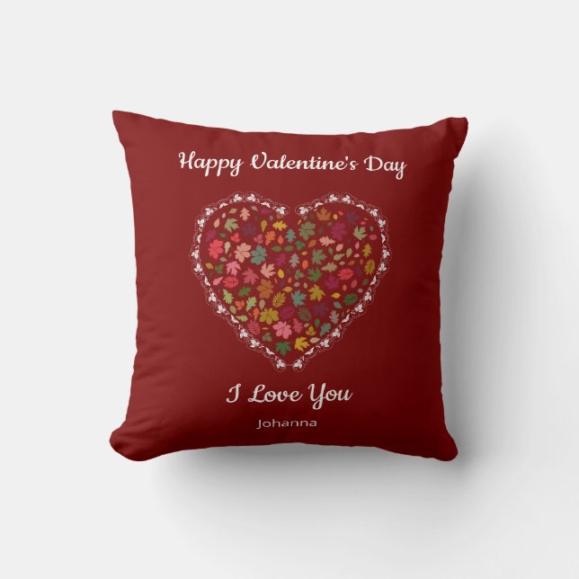 Coussin Minimalist Heart Red Valentine's Day Gift – Custom (Recto)