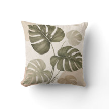 Minimalist Monstera Leaf Cushion