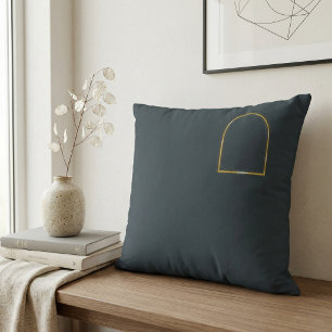 Coussin Minimaliste Arc Gris Charbon Mat Or Calme Luxe