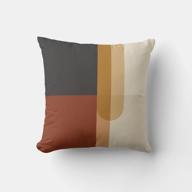 Coussin minimaliste Bauhaus - Bloc de couleur Abst (Recto)