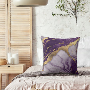 Coussin Minimaliste Chic Scandinave Marbre Lilas Violet