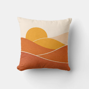 Coussin Minimaliste Moderne Abstrait du Désert de Milieu d