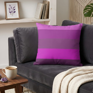 Coussin Minimaliste Moderne Rayures Dégradé Rose & Violet