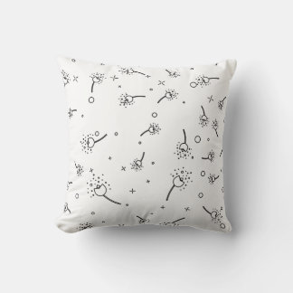 Coussin Minimaliste Nordique Noir et Blanc Géométrique Flo