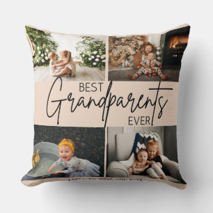 Coussin Minimaliste Rose doux photo Meilleur Grand-Parents
