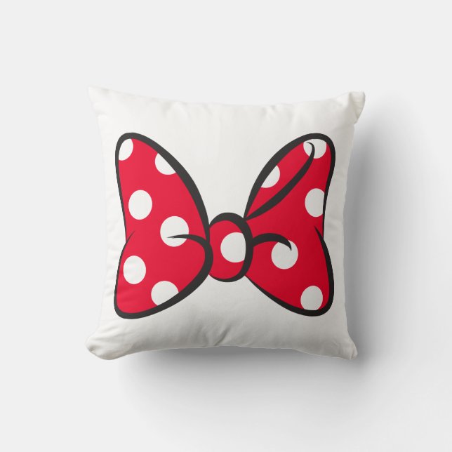 Coussin Minnie branchée | Pot rouge (Recto)