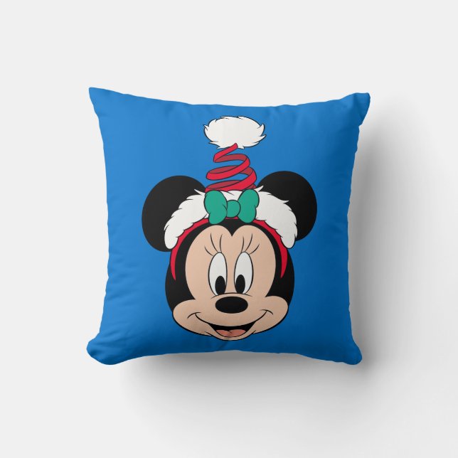 Coussin Minnie Mouse | Casquette de Noël mignon (Recto)
