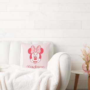 Coussin Minnie Mouse douce visage à l'arc ligne artistique