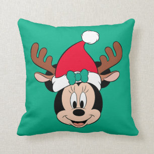 Coussin Minnie Mouse Oreilles de Renne & Chapeau de Père