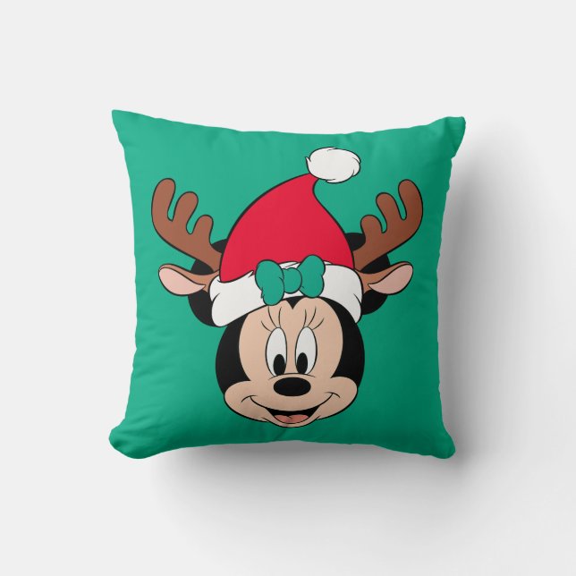 Coussin Minnie | Reindeer Ears & Santa Hat (Recto)