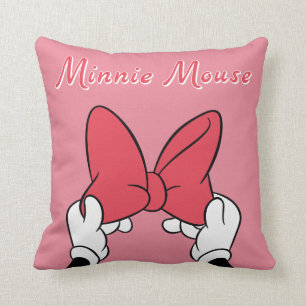 Coussin Minnie Souris Bow avec arc-en-ciel