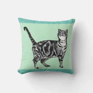 Coussin Mint Tabby Chat chats animal de compagnie Cushion