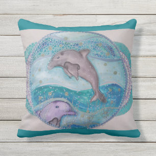 Coussin Miroiter des dauphins