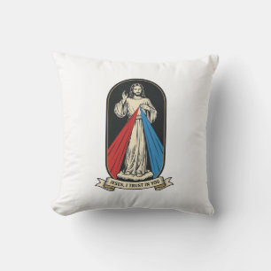 Coussin Miséricorde divine Jésus Vintage