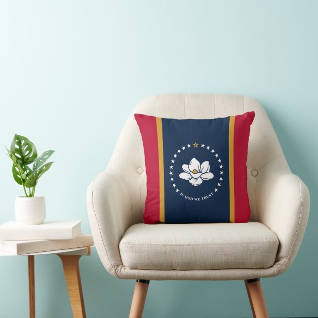 Coussin Mississippi Flag on MoJo Pillow (Chaise)