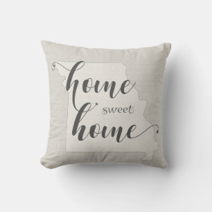 Coussin Missouri - Home Sweet Home burlap look