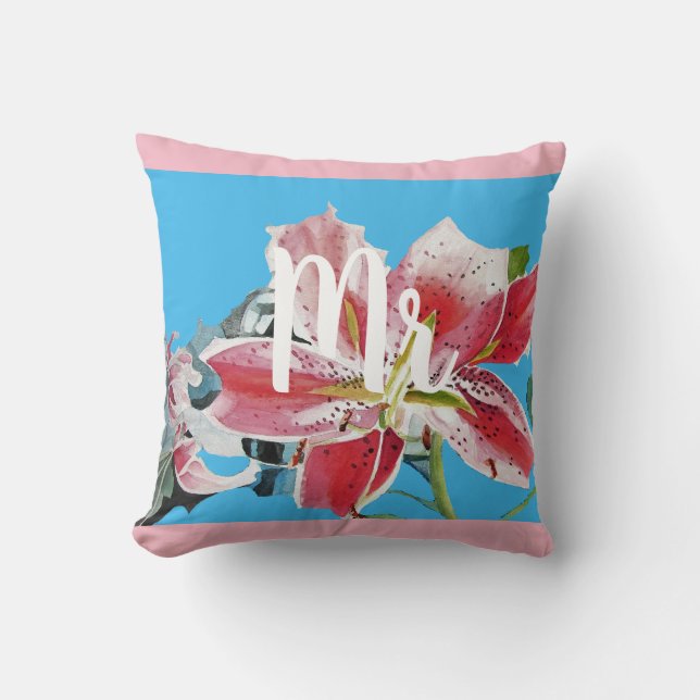 Coussin Mister Pink Lily Mariage Décor Cuisine (Recto)