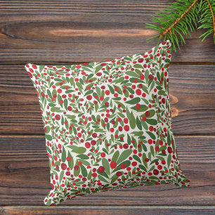 Coussin Mistletoe et Hollyberries Noël