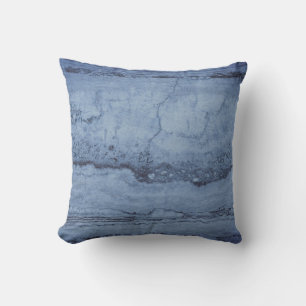 Coussin Misty Blue abstrait Granite marbre motif