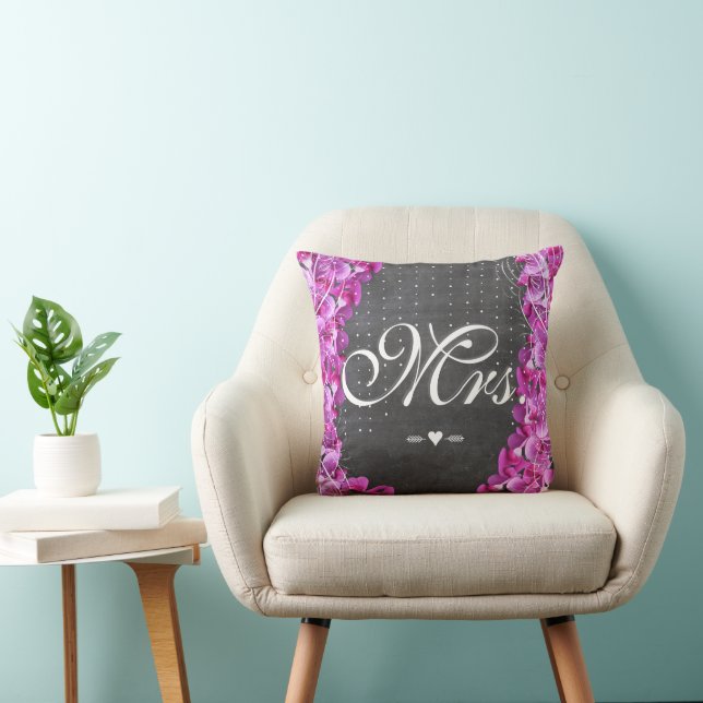 Coussin Mme Bride Radiant Orchid Sweet Pea Mariage (Chaise)