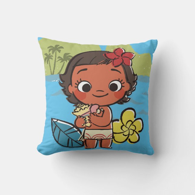Coussin Moana | Île fille (Recto)