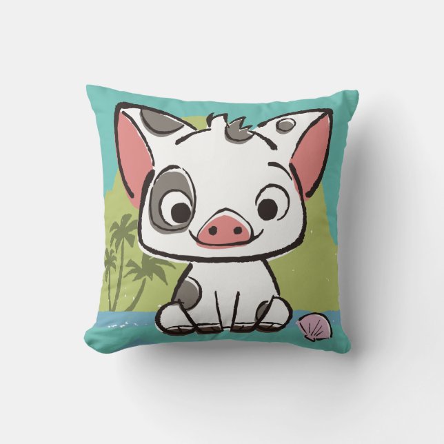 Coussin Moana | Pua Le Cochon À Voie De Pot (Recto)