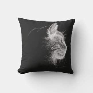 Coussin Mocha Chat Lent Coussin-Minimaliste Ligne Art Chat