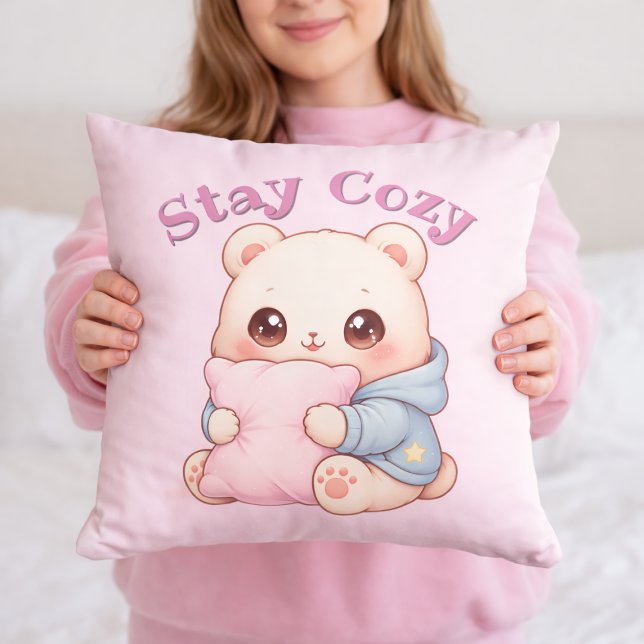 Coussin Mochi Cuddle Bear Cute Kawaii Style Pillow Hug  (Créateur téléchargé)
