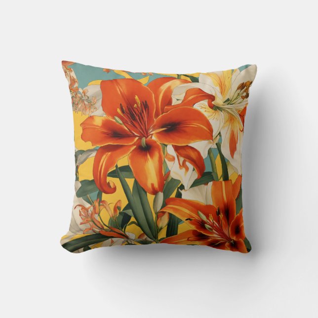 Coussin Mockup Lily Collage Scarf Design (Recto)