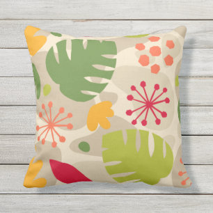 Coussin Mod Monstera Feuilles Abstrait Hawaï Tropical - Ch