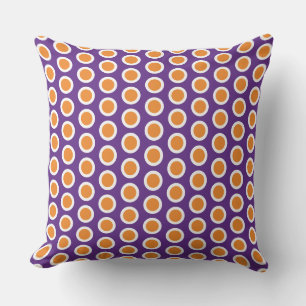 Coussin Mod Royal Purple Bold Orange Carrelé Art géométriq
