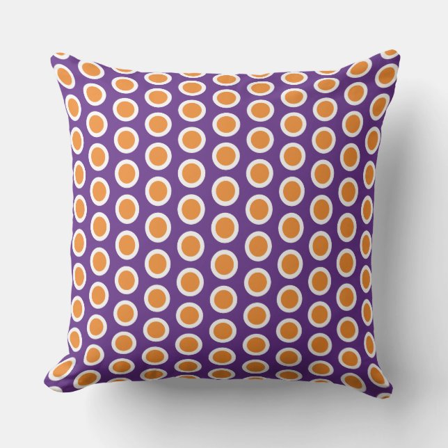 Coussin Mod Royal Purple Bold Orange Carrelé Art géométriq (Recto)