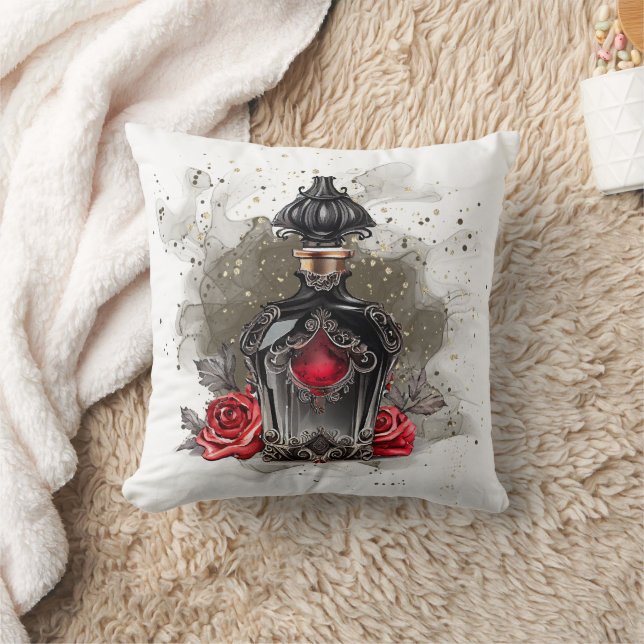 Coussin Mode gothique Bouteille de parfum victorienne avec (Couverture)