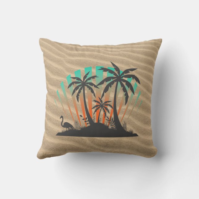 Coussin Mode Plage Activé Onde de Sable Côtiers de l'Île T (Verso)