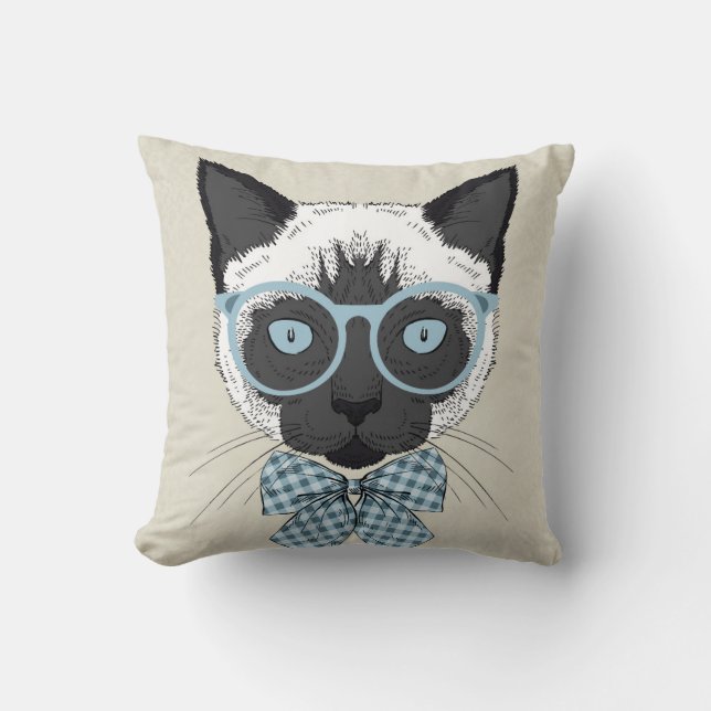 Coussin Mode Smart de chat siamois (Recto)