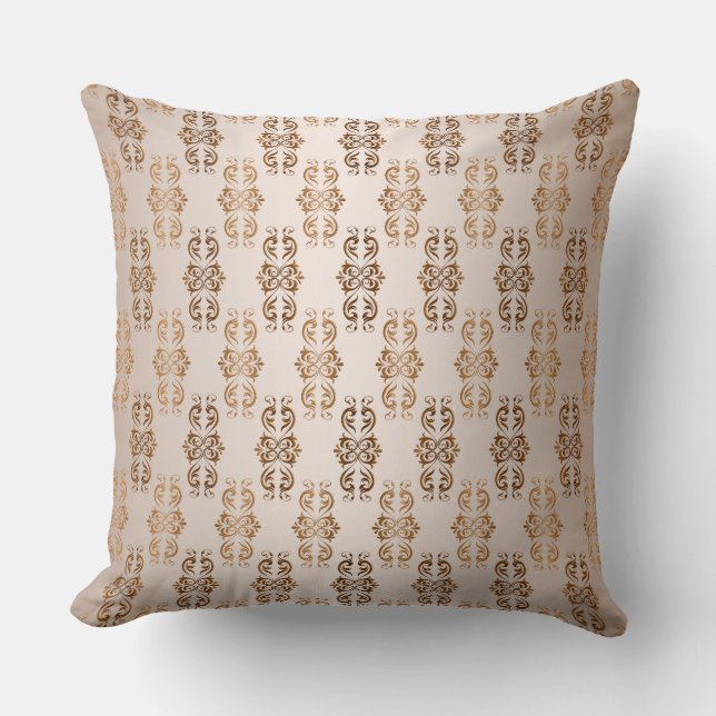 Coussin modèle baroque de beige de gradient de style (Recto)