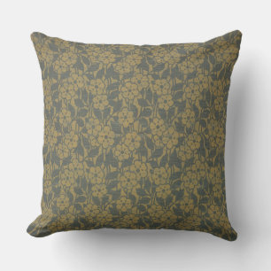 Coussin Modèle Damask gris vintage or