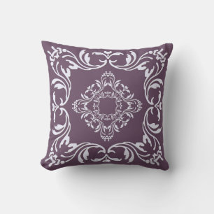 Coussin Modèle damé blanc arrière - plan de lavande ordi