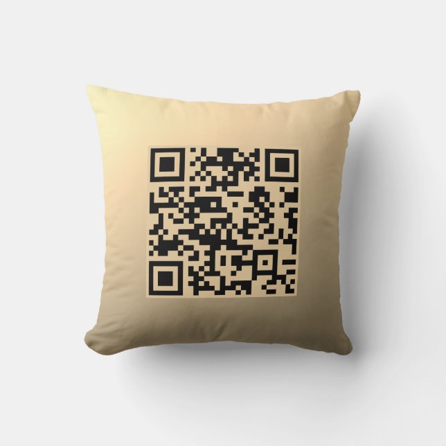 Coussin Modèle de code QR immédiatement modifiable | Or Fa (Recto)