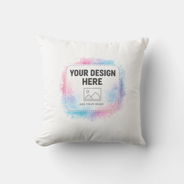 Coussin Modèle de conception aquarelle modifiable – Votre  (Recto)