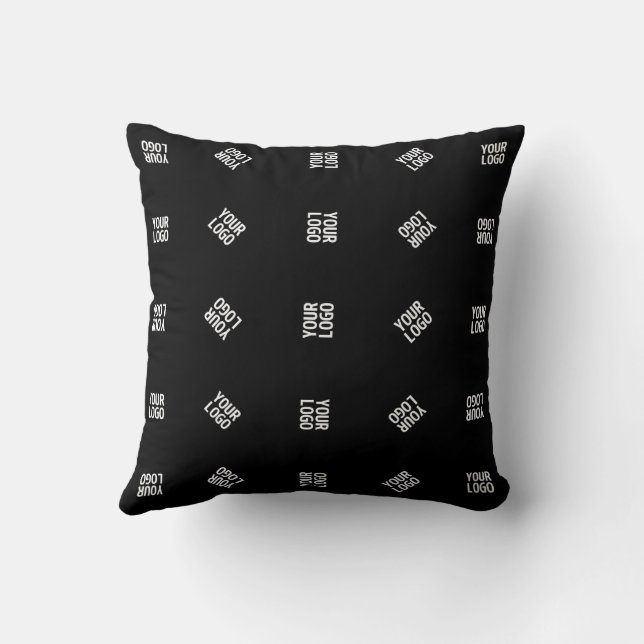 Coussin Modèle de Motif Logo moderne unique | Black (Verso)
