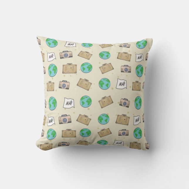 Coussin Modèle de style de voyage (Recto)