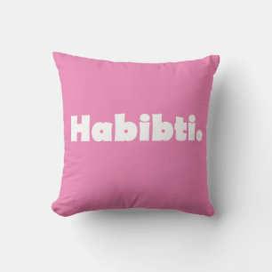 Coussin Modèle de texte Habibti