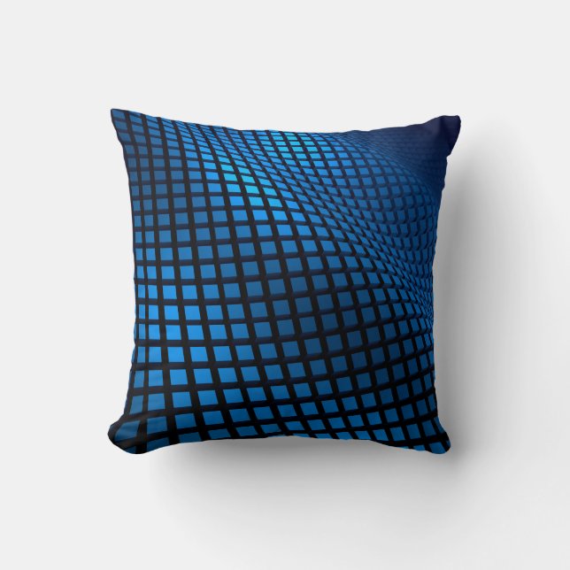 Coussin Modèle d'onde Abstrait bleu (Recto)