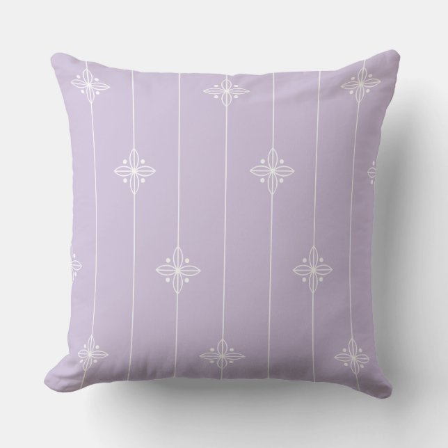 Coussin Modèle floral Abstrait blanc Lavande (Recto)