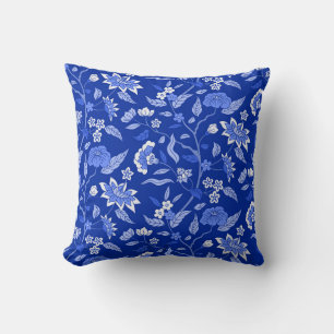 Coussin Modèle Floral bleu Vintage inspiré