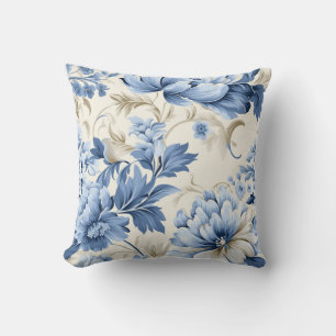 Coussin Modèle Floral bleu Vintage inspiré