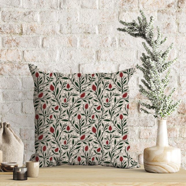 Coussin Modèle floral classique de Noël (Créateur téléchargé)