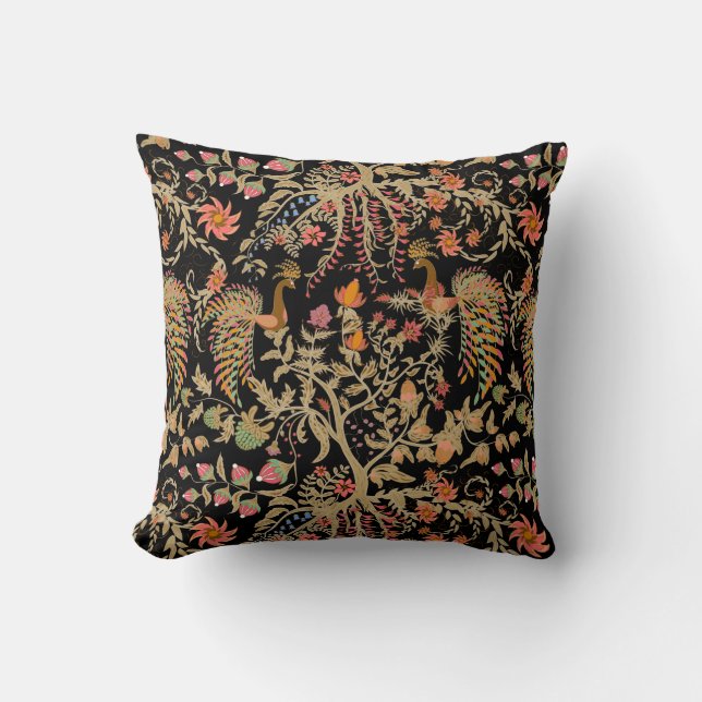 Coussin Modèle floral fée chinoise avec de beaux oiseaux  (Recto)