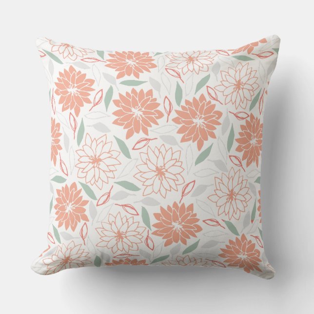 Coussin Modèle Floral Peachy (Recto)